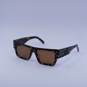 MCM MW0014-F 52E Sunglasses Dark Havana Square Frame, Brown Lenses